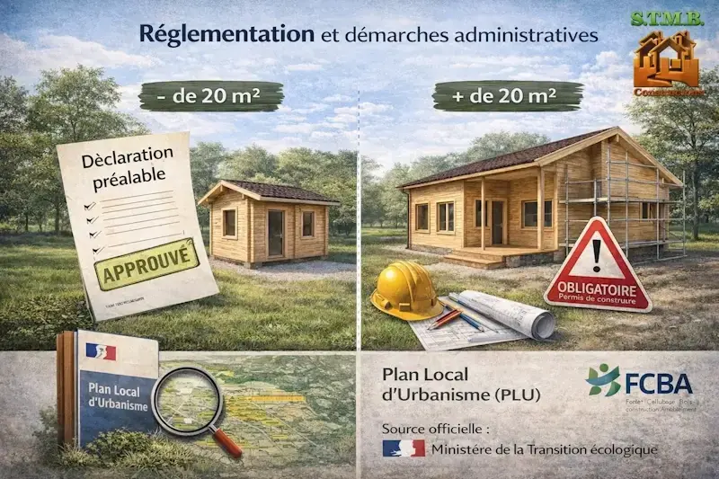 Reglementation chalet habitable en bois declaration prealable moins de 20 m et permis de construire au dela 1