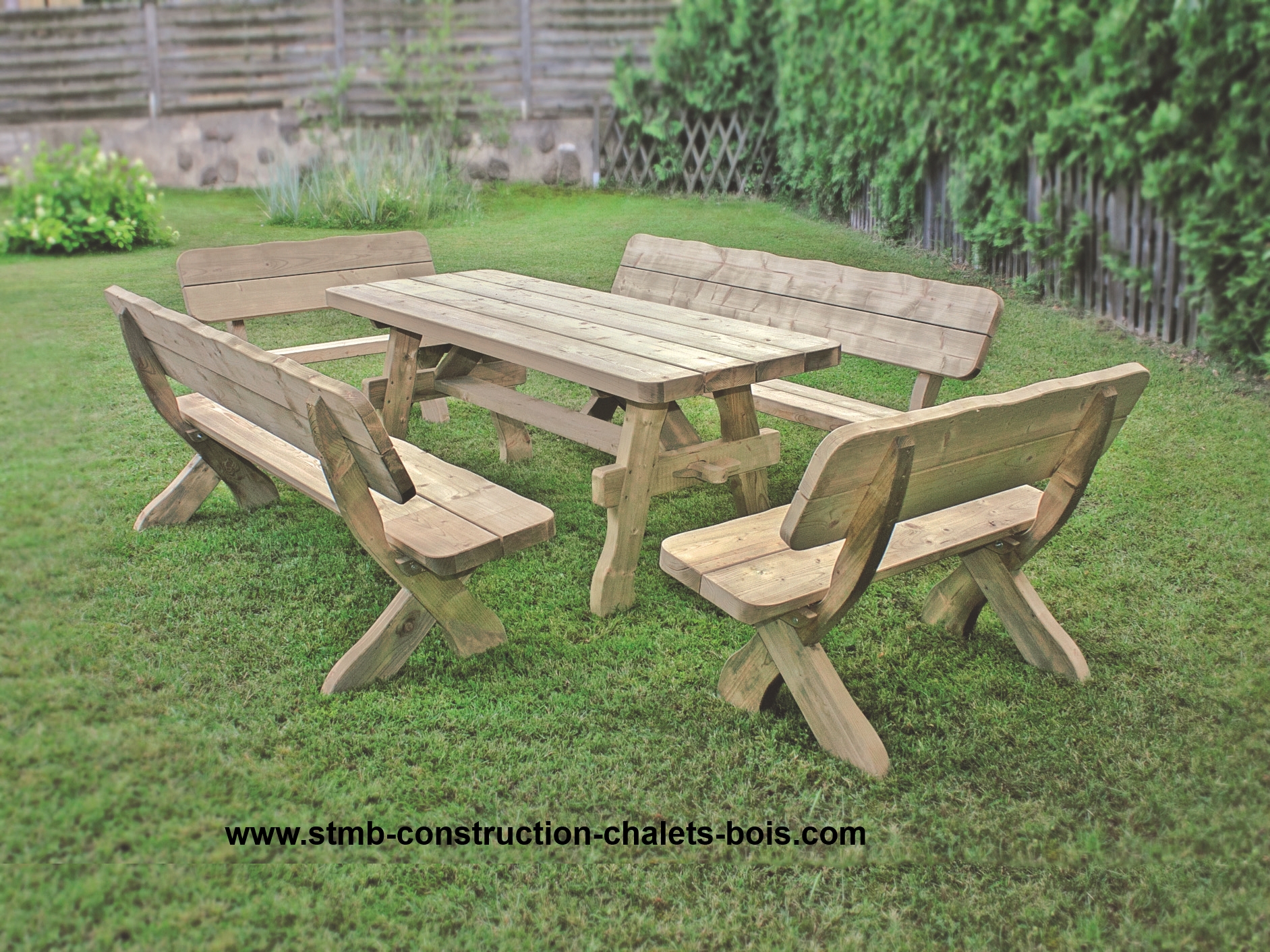 Salon jardin bois kit risle1 1