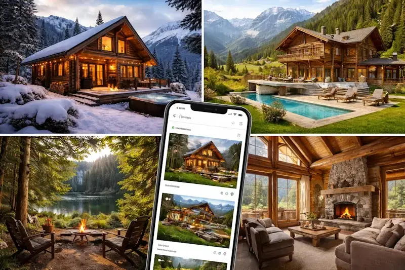 Selection de chalets en bois disponibles sur airbnb du chalet cosy au chalet de luxe dans differentes regions naturelles