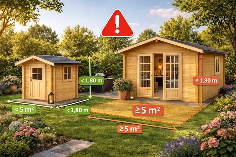 Taxe abri de jardin conditions surface supérieure à 5 m² et hauteur supérieure à 1,80 m pour taxe d’aménagement