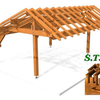Vue carport asymetrique 1030 stmb construction
