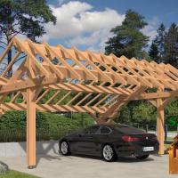 Vue carport bois asymetrique 1001 douglas stmb construction