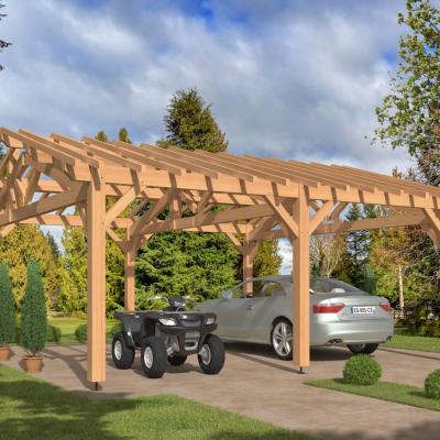 Vue carport bois douglas 1004 stmb construction