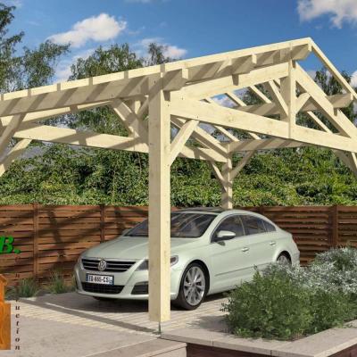 Vue carport bois epicea 1021 stmb construction