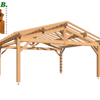 Vue carport en bois douglas 1017 stmb construction