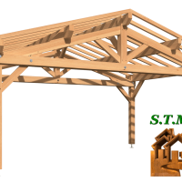Vue carport en bois douglas 1211 stmb construction