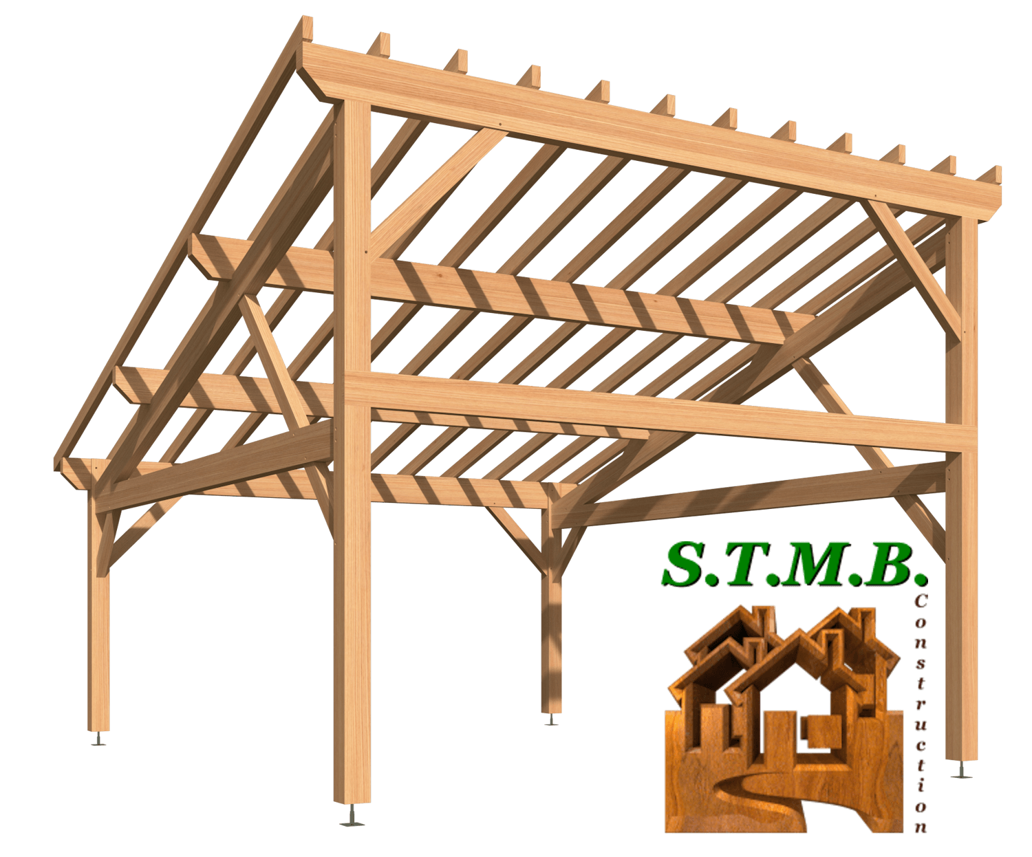 Vue pergola bois 1015xl douglas stmb construction