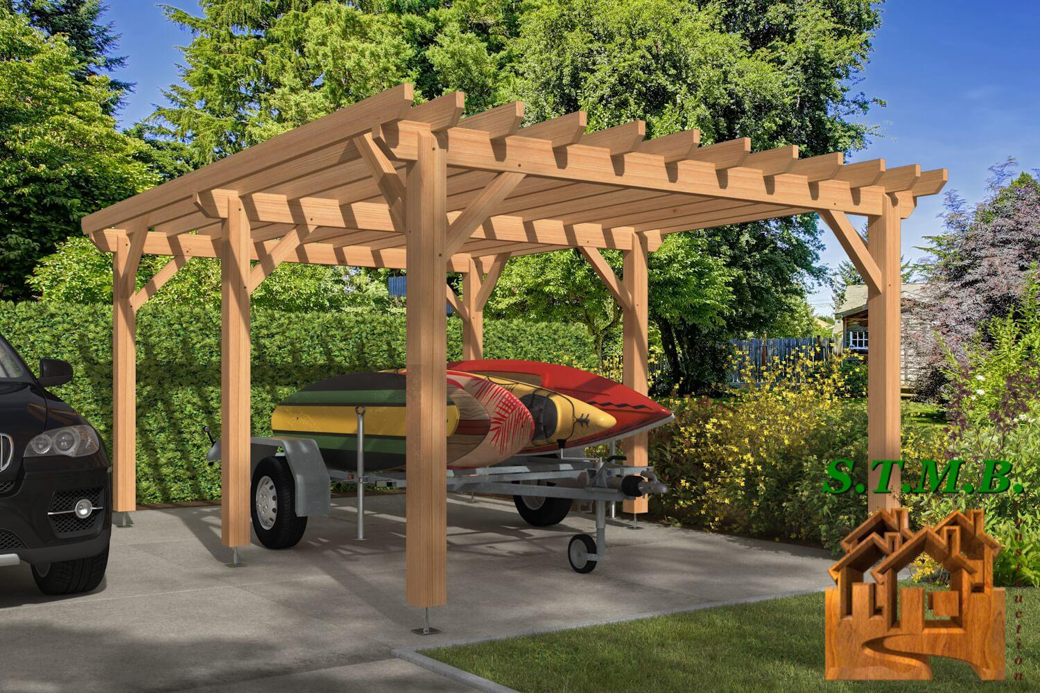 Vue pergola bois 1023 stmb construction