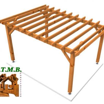 Pergola bois 1059/14.96 m²