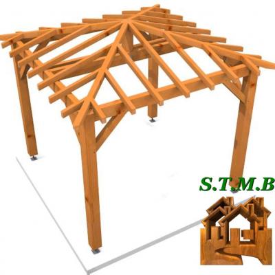 Vue pergola bois 1061 stmb construction