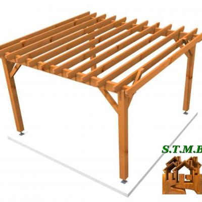 Vue pergola bois douglas 1066 stmb construction