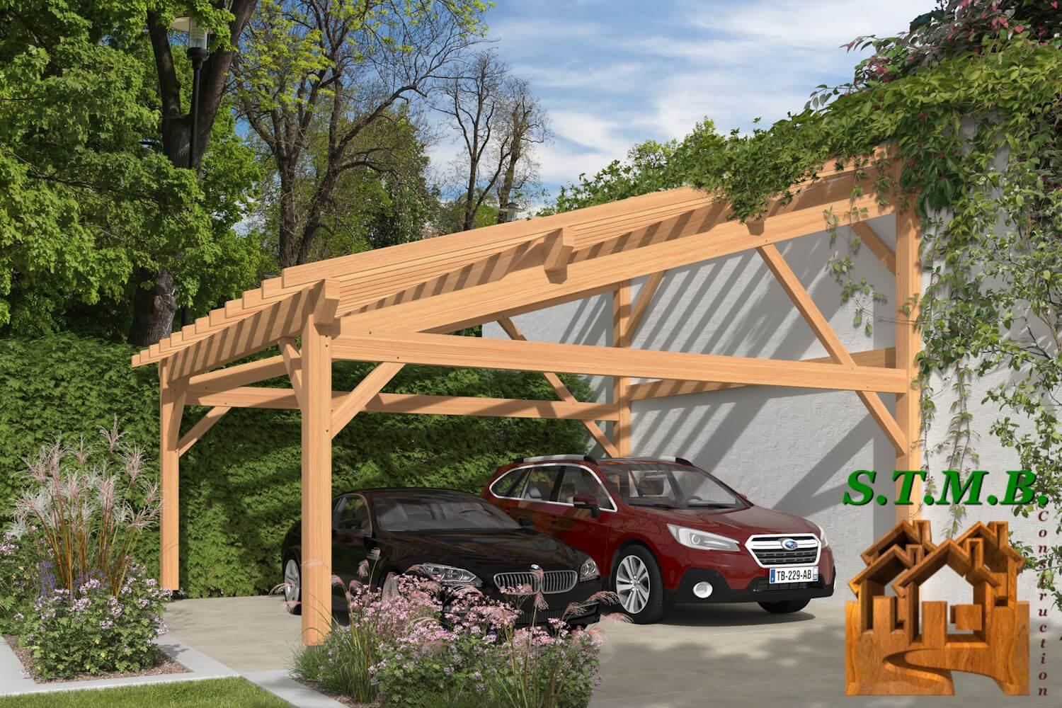 Vue pergola en bois 1015xl douglas stmb construction